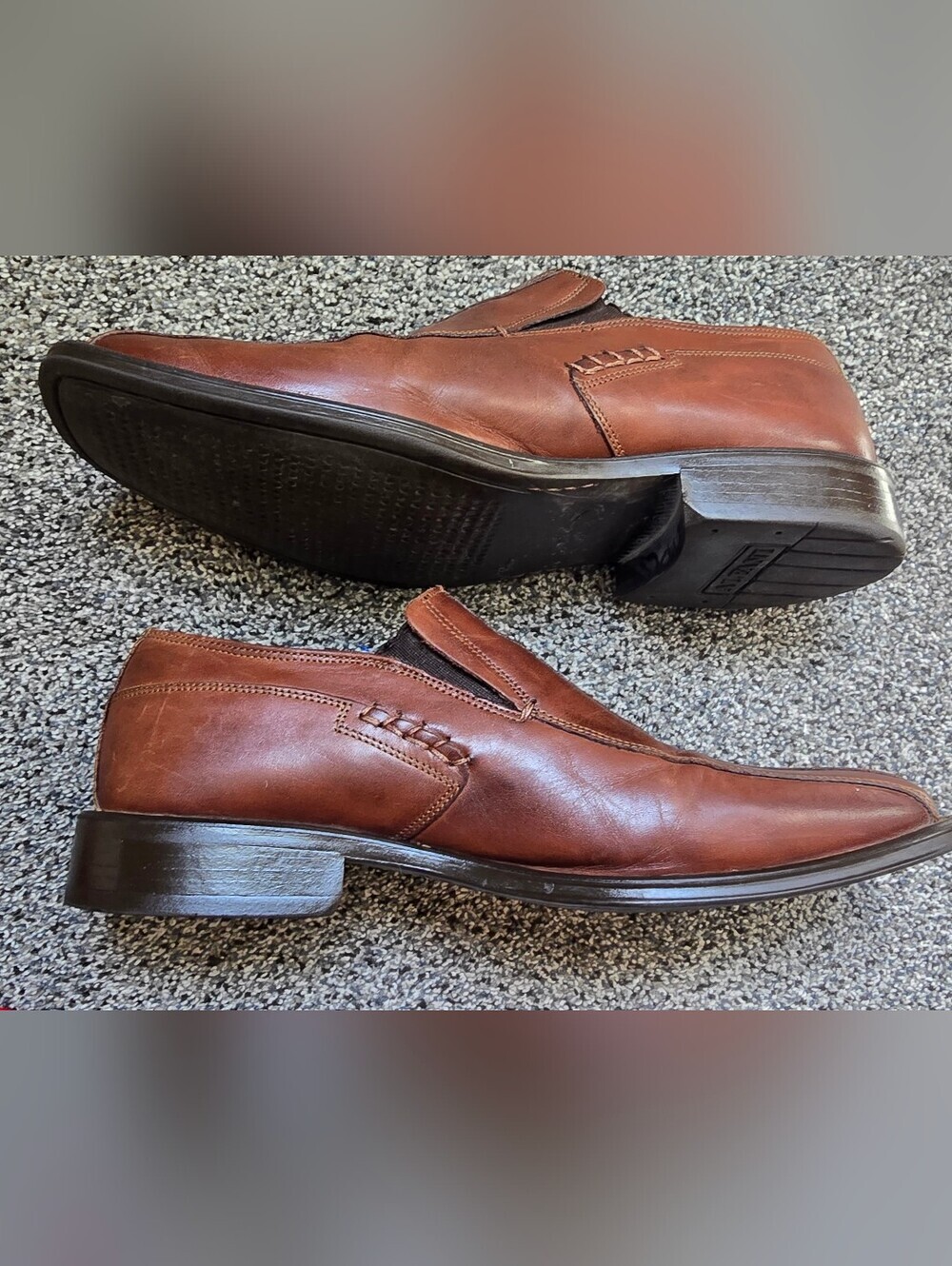Alfani Men's Brown Leather Square Toe Slip On Loafers Shoes Size 8.5 M - Picture 8 of 10